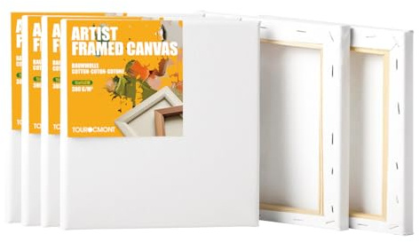 6 Stück Leinwand 15x15cm Keilrahmen Canvas aus 380 g/m² Baumwolle 17mm dick zu bemalen
