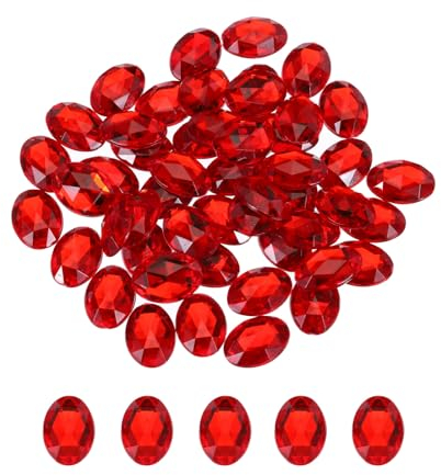 QUARKZMAN 50 Stück Strasssteine Knallrot, 18x13mm, Glitzersteine zum Basteln und Rhinestones, für DIY Basteln, Perlen, Hochzeit Party, Kostüme, Schmuckherstellung