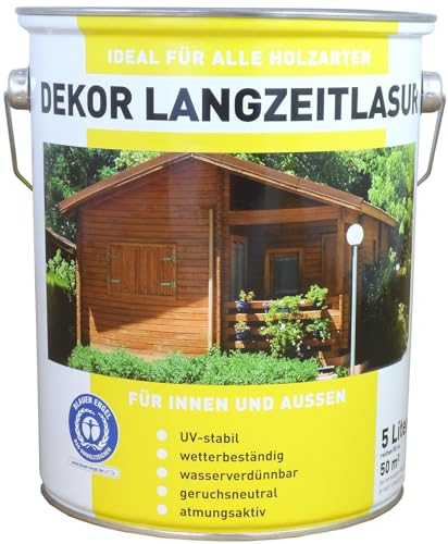 Wilckens 5l Dekor Langzeitlasur Holzlasur Holzschutz Holz Lasur, für Innen und Außen, wetterbeständig, UV-stabil, geruchsneutral, schnelltrocknend, 50 qm Reichweite (Kiefer)