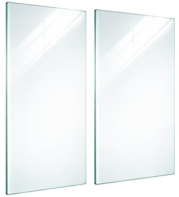 DarHaus Plaque de recouvrement, 2 x 45 x 52 cm, en verre, pour cuisinières électrique, à induction ; convient comme décoration, protection anti-éclaboussures ou planche à découper, Blanche