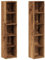 vidaXL Scaffali Porta CD 2 pz Legno Antico 21x16x93,5 cm in Truciolato, unità di stoccaggio CD, mobiletto CD, Porta CD, mobiletto con mensola