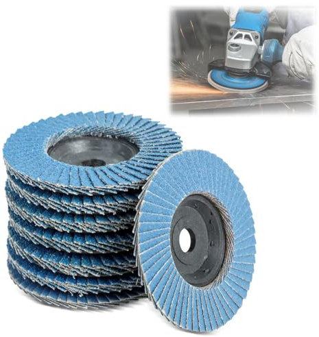 PRZRAO 8 Pezzi Dischi da Taglio 76 mm x 10 mm Grana 40/60/80/120 Dischi per Smerigliatrice Abrasivi Lamellari Disco Dentato 76 mm Smerigliatrice per Smerigliatrici Angolari