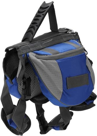 flexman Hunderucksack, Jagdhund Satteltaschen, Verstellbare Hunde Satteltasche, Reflektierender Streifen Rucksack mit Taschen für Diensthunde Beim Spazierengehen, Camping, Laufen (L)