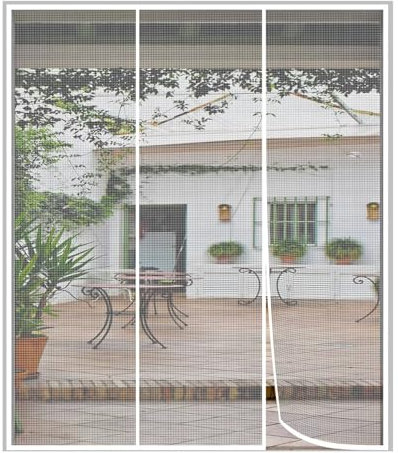 Magnetic Fly Screen Door 175x265cm Anti Mosquito Curtain with Self Adhesive Tape ct Protection for Cellar Room Caravan White Color