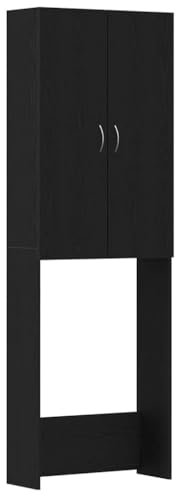 vidaXL Mobile per Lavatrice Rovere Nero 64x25,5x190 cm