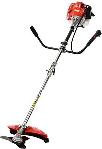 52cc Petrol Grass Trimmer, 2-Stroke Powerful Brush Cutter with U-Handle, Backpack Design, Multi Blades, String Head & Accessories, Ideal for Garden & Lawn Maintenance