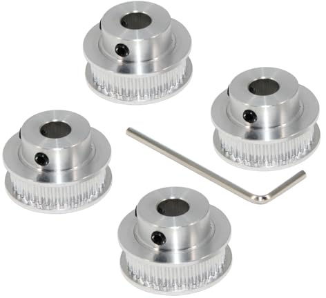 Yeebyee 4 Stück 2GT Riemenscheibe 40 Zähne 8mm Bohrung 40T Zahnriemenscheibe Synchronrad Aluminium für Breite 6mm Riemen 3D-Drucker Teile