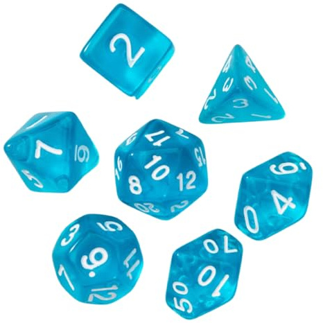7 dadi da gioco, dadi multifacciale da 10 mm, giocattolo cubico, regalo per compleanni e altre festività (blu).