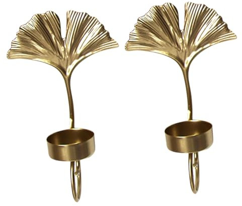 Luxshiny 2piezas Candelabro De Pared De Forma De Dorado para Velas De Té Decoración De Salón para Ambiente Acogedor