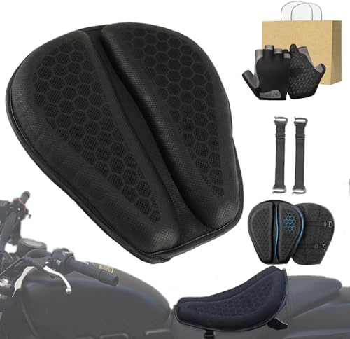 Shake Rider Cushion - Motorcycle Gel Seat Cushion, 3D-Honeycomb, Shock Absorption Not Stuffy, Ride 3x Longer, Fit All Motorcycle Types,Protecting Sensitive Areas,Relief No More Tailbone Soreness (1)