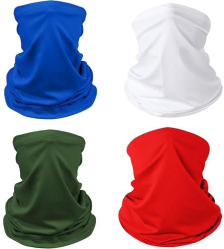 Ousuwo 4 ghette Halstuch per uomini e donne, multifunzionali, traspiranti, antivento, protezione solare, bandana senza cuciture per lavoro all'aperto, ciclismo, corsa, moto e sport