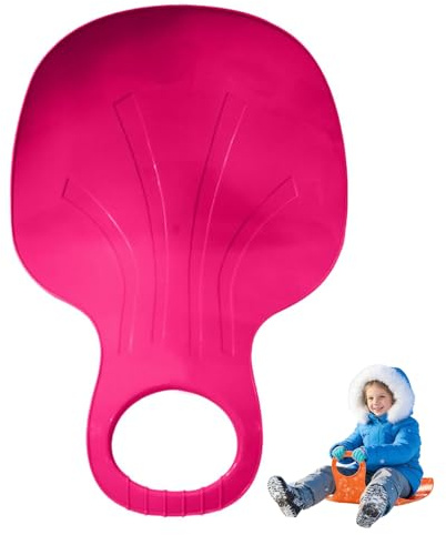 Snow Slider Children's Sledge,Schlitten Kinder Porutscher Kinder Poporutscher Erwachsene,Adults and Children Snow Plate Porutscher with Handle Winter Outdoor Sports Kinderschlitten (Pink)