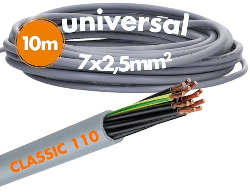 10 Meter Lapp 1119407 Ölflex Classic 110 PVC Mantelleitung 7x2,5 mm² I Steuerleitung 7G2,5 mm² mit grün-gelben Schutzleiter