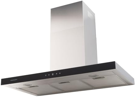 Cookology LINT901SS/A++ Touch Control Cooker Hood, A++ Energy Rated, Kitchen Wall Mounted Chimney Extractor Fan, 90cm T-Shaped Box Style, 3 Speed Powerful Extraction - Stainless Steel | Touch Control - LED Lights - Shut-off Timer - Designer Kitchen Wall Mounted Extractor Fan
