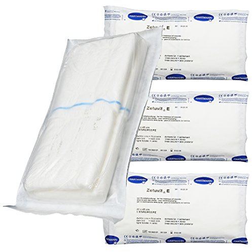 Zetuvit E Sterile Cellulose First Aid Wound Injury Absorbent Dressings - 20cm x 40cm - (3 Pack)
