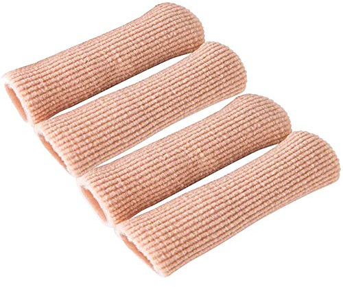 Makhry 4pcs Adjustable Cuttable Gel Zehenkappen and Fingerkappe Lined Gel zehenkappen Silikon für Dame und Mann (S)