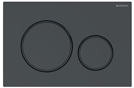 Geberit 115.882.DW.1 Betätigungsplatte für 2 Mengen, Dunkelschwarz, 24.6 x 16.4 x 1.2 cm