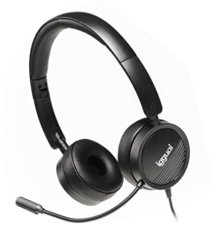 iggual - Auriculares con Micro Dual | Cascos Gamer con Microfono - Adaptado para Portátiles, PC, Tablets, Consolas, Móviles - Conexión Mini Jack 3,5 mm