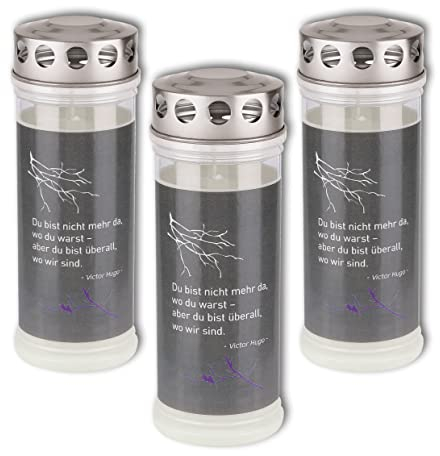 DOLORINO Grablicht Spruch 'Du bist nicht mehr da, wo Du warst' | 7-Tage Brenner | deutsche Qualität… (3)