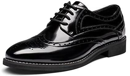 Bruno Marc Women's Classic Oxfords Lace Up Business Formal Wingtip Brogue Dress Shoes,Size 7,Bright Black,SBOX2302W