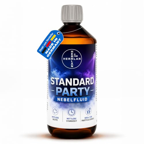 HERRLAN® STANDARD PARTY Nebelfluid 1000 ml für Nebelmaschinen. | Wasserbasierte Nebelflüssigkeit für Nebelmaschinen, geruchsneutral, biologisch abbaubar und universell einsetzbar.