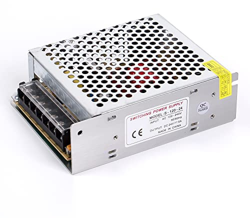 ANGEEK 24V 5A 120W DC Schaltnetzteil AC 100V/240V auf DC-24V Netzteil, Transformator mit konstanter Spannung, geeignet für LED-Streifen, Kameras, Überwachungssysteme, Beleuchtungsprojekte, etc.