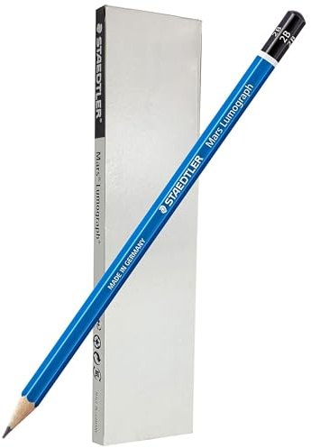 STAEDTLER Mars Lumograph 2B Graphite Art Drawing Pencil, 6 Pencils