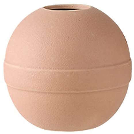 rismart Bunt Blumenvase Keramik Deko Vase Blume für Zuhause, Wohnzimmer Rot Kugelform 12 x 11 cm