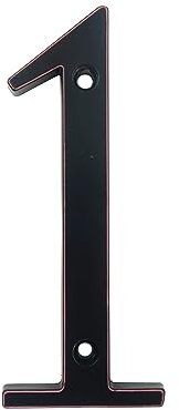 Hausnummer,Hausnummernschild 101 mm schwarze Hausnummer, Türschild, große Außenadresse, Briefkastennummern, moderne Haus- und Wohnungsschilder, Metall-Zink-Legierung ( Color : 1 , Size : 10CM_4 INCH )