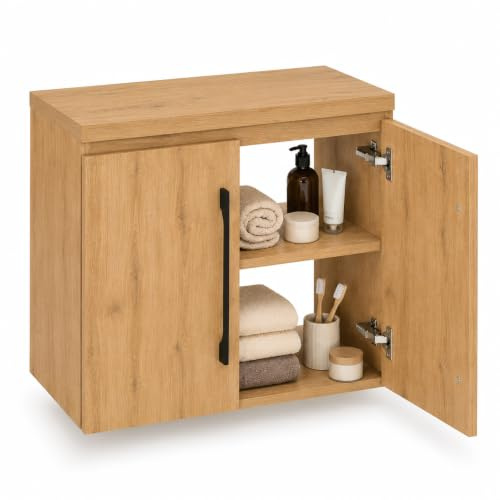 paplinskimoebel Badezimmer wandschrank, unterschrank für Badezimmer 60 x 39 x 56 cm, Kleiner badezimmerschrank, gästebadezimmerschrank in Eiche Lancelot