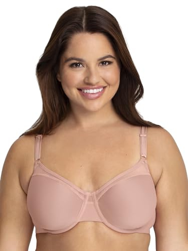 Fruit of The Loom Women's Breathable Spacer T-Shirt Bra Rose Shadow 34DDD