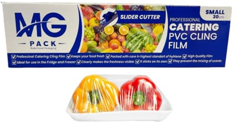 Pellicola trasparente professionale con taglierino scorrevole, resistente agli strappi, impermeabile e a prova di umidità, senza BPA, adatta al freezer, resistente, per cucina, casa e uso commerciale,