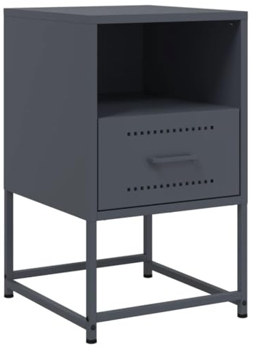 vidaXL Nachttisch Anthrazit 36x39x60,5 cm Stahl