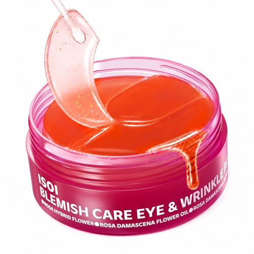 ISOI Blemish Care Patchs Contour des Yeux pour les Cernes, les Poches et les Rides, Masques Gel pour les Yeux à l’Acide Hyaluronique et à l’Huile de Rose Bulgare (Rouge, 90 pièces, 3,17 oz)