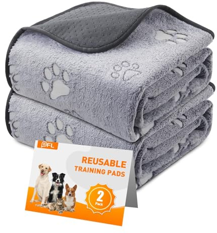 Washable Dog Pee Pad Large 2 Pack Reusable Puppy Training Pads 122x122cm | Fast Absorb Whelping Mat, Non-Slip Dog Wee Pad for Playpen Bed Crate Floor Cage Incontinence Housebreaking Potty Training,Paw