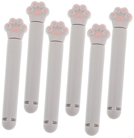 NULYLU Cat Claw Bag Clips 6pcs Set Food Sealing Clips Plastic Chip for Snack and Food Bags Kitchen Accessories Grey