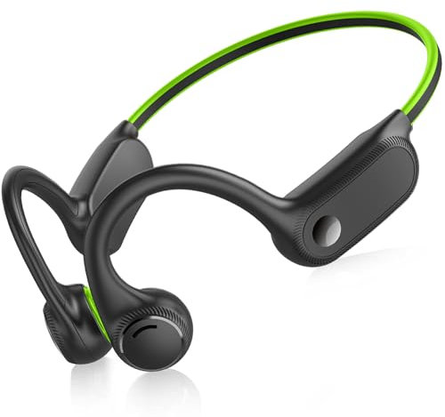 Bone Conduction Headphones,Open ear Bluetooth 5.2 Waterproof Running headphones with Mic,Type c,10H Playtime for Running,Gym,Cycling,Workout. (Green)
