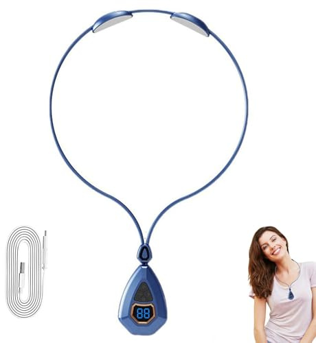Masaje de cuello con alivio linfático EMS - Masajeador de cuello con pulso eléctrico con calor, dispositivo de masaje linfático | Masajeador de cuello para aliviar el dolor, relajación y alivio de ten