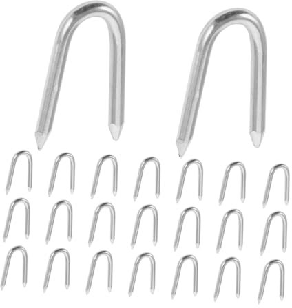 Amosfun 200piezas Clavos Forma Para Grapas Para Alambre Fijación De Metal Accesorios Para Malla De Alambre Uso Jardín