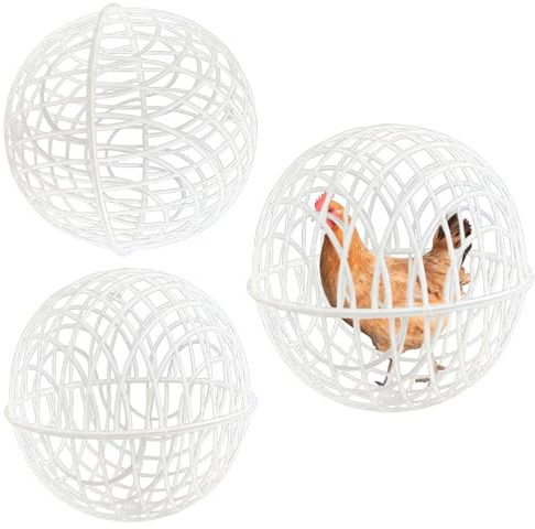 3 X Chicken Ball Cage, Movable Chicken Orb Ball Cage, Pet Safety, Round Portable Poultry Coop, Safety Feeding Chick Enclosure, Enclosure For Rabbits, Ducks & Pigeons
