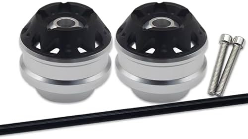 DRYIUBVF Sturzschutz Kompatibel Mit Yamaha Für YZF-R1 Für R1M 2015-2023 Motorrad Fallschutz Motorrad Vorder Hinterachse Gabel Rad Crash Slider Cap Pad(for Silver,Front)