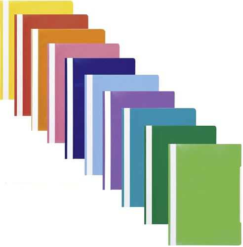 Brunnen Schnellhefter A4, Polypropylen, farblich sortiert, transparenter Deckblatt (Shirt, 10 Farben, 10er Pack)