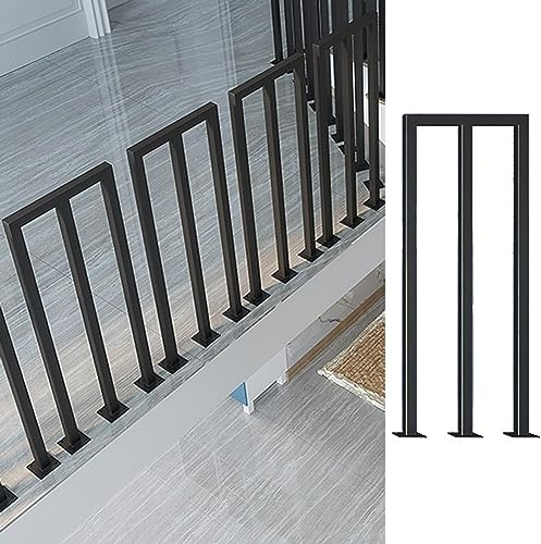 Kit ringhiera in metallo nero Balaustre quadrate in stile industriale per scale interne e terrazza Colonne a forma di U/M Set completo (1 pz forma M) ringhiere in ferro durevole