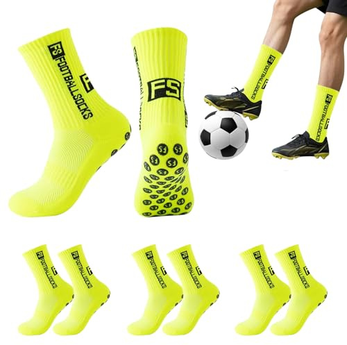 Detontek 3 par fotbollsstrumpor, 39–46 ventilerande fotbollsstrumpor, sportstrumpor, greppstrumpor fotboll, fotbollsstrumpor för män fotboll basket löpning cykling, Fluorescerande, 38