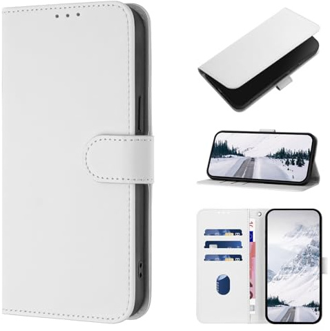 CASEONJAN für iPhone SE 2020 / SE 2022/8 / 7 Hülle, PU Lederhülle Schutzhülle Klapphülle, Stoßfestes Flip Cover Wallet Case für iPhone SE 2020 / SE 2022/8 / 7 Handyhülle (Weiß)
