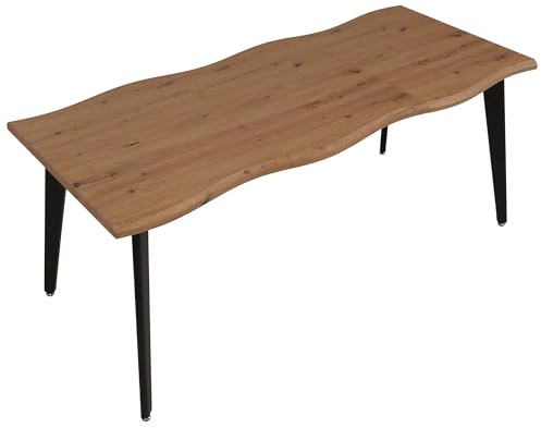 Mendler Table de Salle à Manger HWC-O60 120-180 cm Aspect Noyer