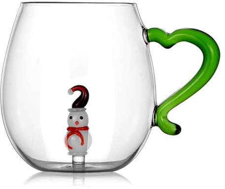 Taza de cristal con temática navideña única con diseños delicados para varias ocasiones