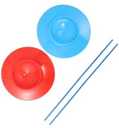 Parliky 2pcs Juggling Plates with Sticks Trick for Adults Learn Skill Game for Parties Performances and Street Art