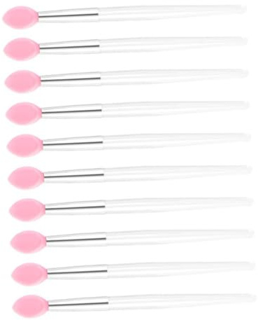 LOLIPPYY 10 piezas Brochas de Labios de Silicona Portátil de Aplicadores para Barra de Labios con Mango Transparente para Maquillaje Profesional y Uso Casa