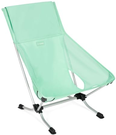 Helinox Beach Chair (re), Packable Outdoor Furniture, Summer Vacation Seat, Lightweight, Foldable Comfort, Flat Feet Prevent Sinking in Sand, Sustainable Materials, 3.75 lbs(1.7 kg), Biscay Green